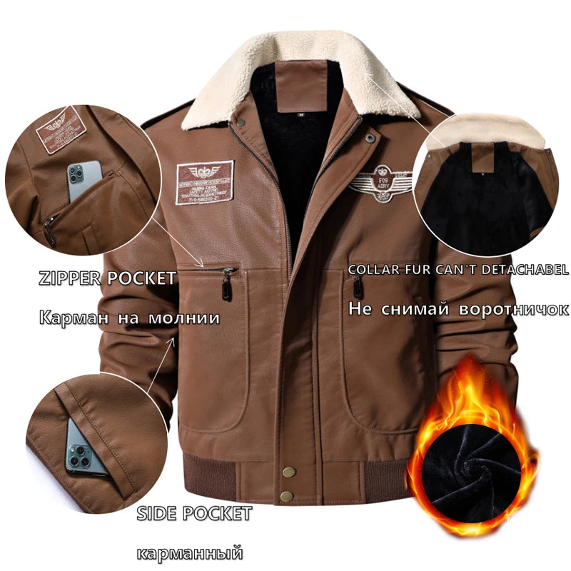 Men's Motorcycle Leather Jacket Vintage
