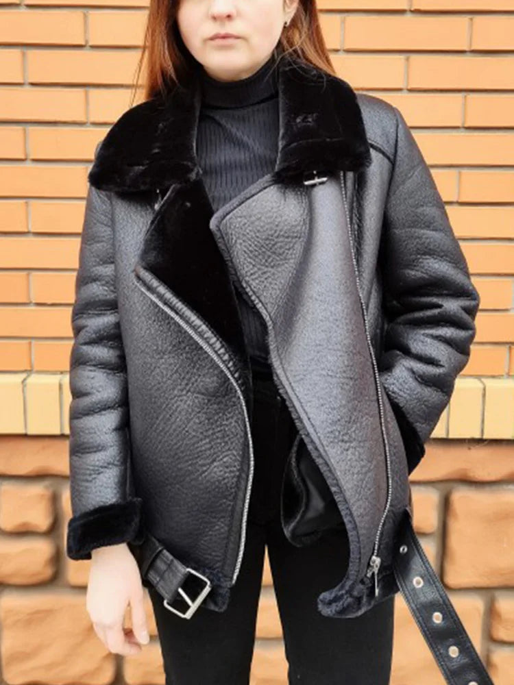 Winter Coats Women - Leather Jacket