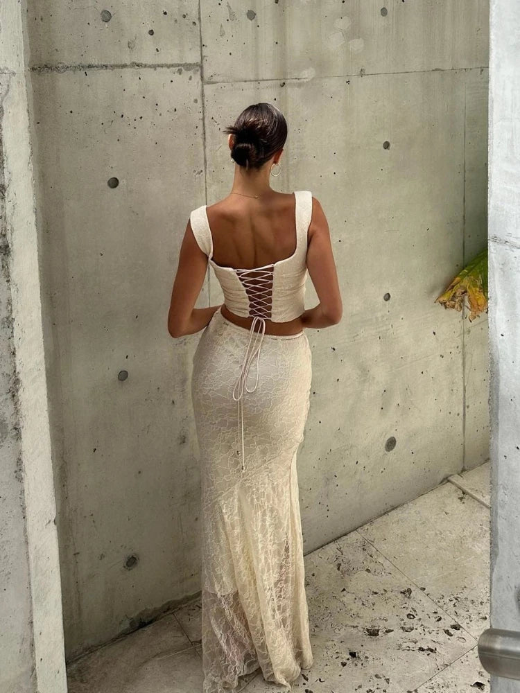 Elegant Sexy Cropped Top and Skirt