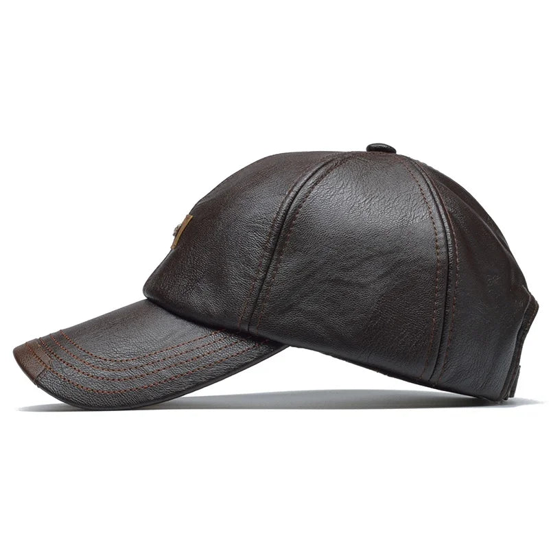 Men Leather  Cap