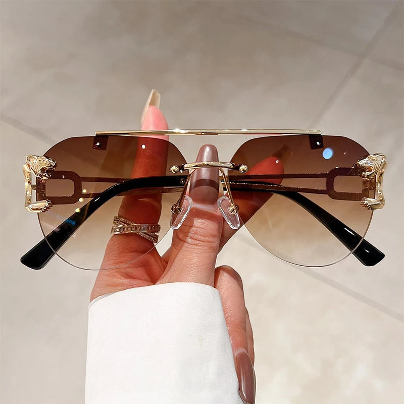 Rimless Sunglasses Men Women