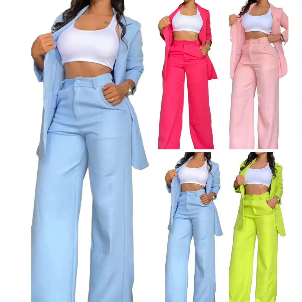 Elegant Women's Blazer and Pants Two Piece Set  Outifits