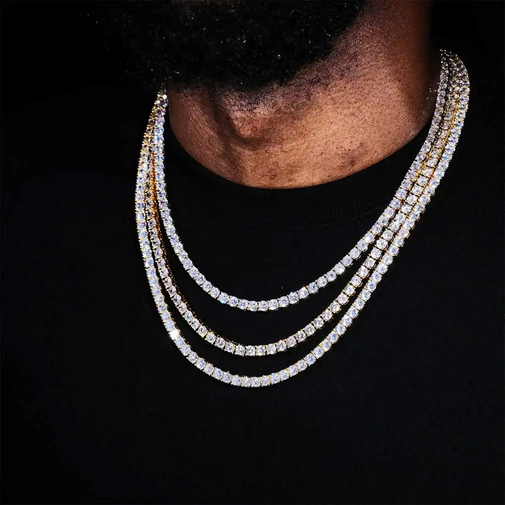 Jewelry Cubic Zirconia Iced Out  18k Gold Plated Bling Necklace For Women