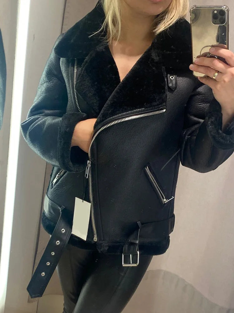 Winter Coats Women - Leather Jacket