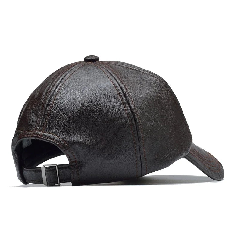 Men Leather  Cap