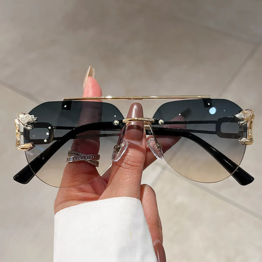 Rimless Sunglasses Men Women