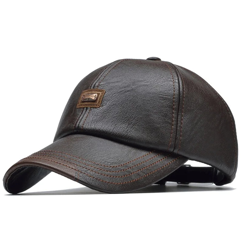 Men Leather  Cap