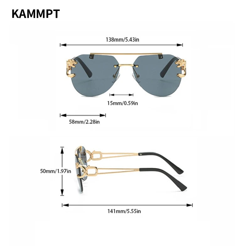 Rimless Sunglasses Men Women