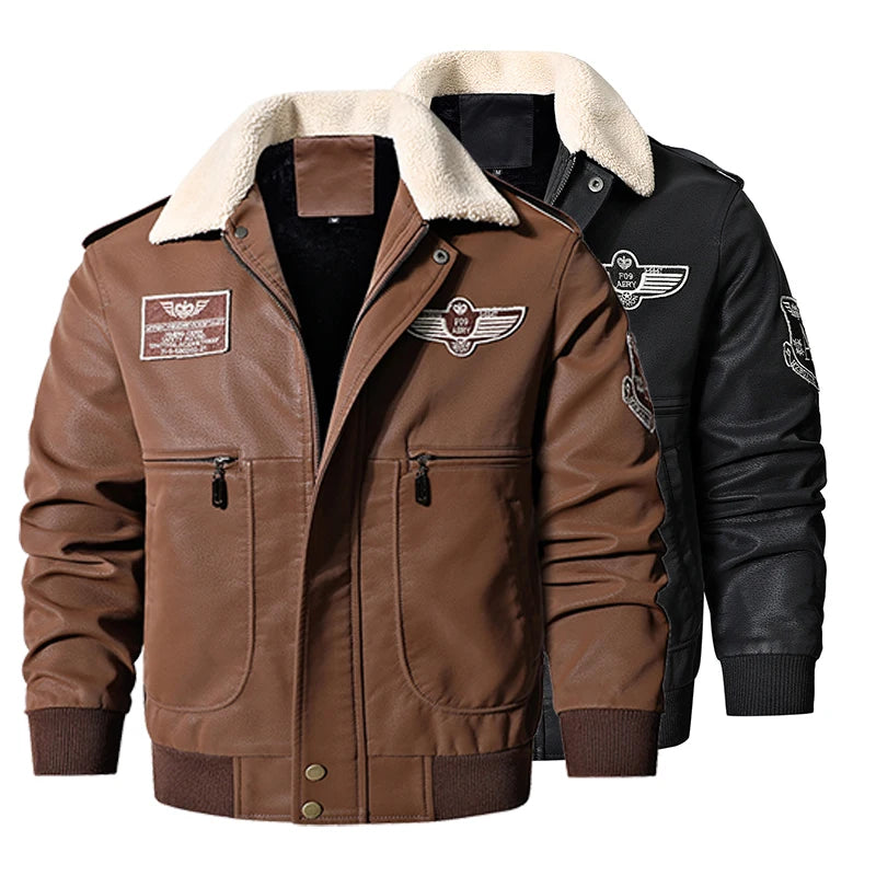 Men's Motorcycle Leather Jacket Vintage